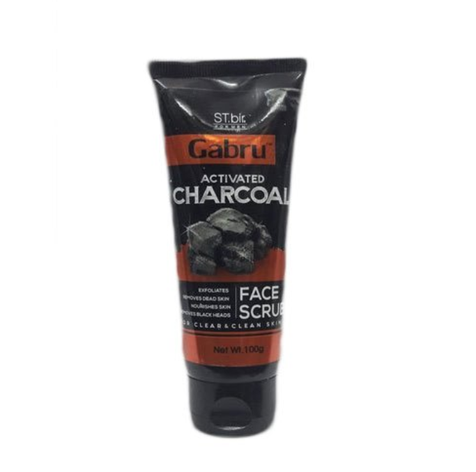 Gabru Activated Charcoal Face Scrub | Exfoliates Dead Skin + Unclogs Pores | 100g