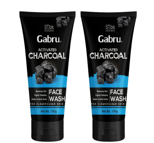 Gabru Activated Charcoal Face Wash for Men | Anti-Pollution + Oil Control | 100ml