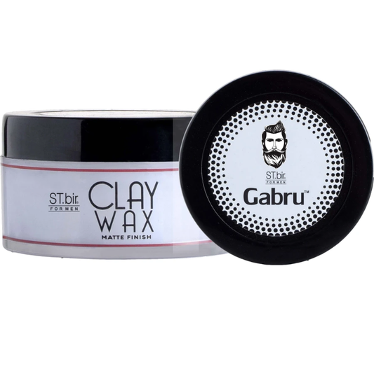 Gabru™ Clay Hair Wax – Matte Finish | Long-Lasting Strong Hold for Men | 50gm