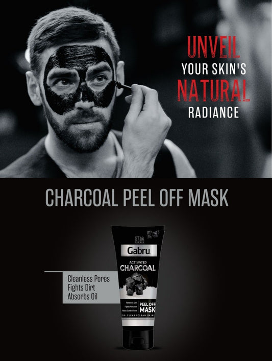Unveil Clear Skin Instantly – Gabru Activated Charcoal Peel-Off Mask for Men